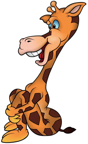 Oranje vergadering Giraffe — Stockvector