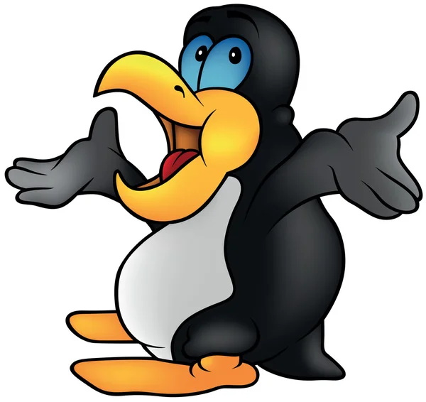 Svart pingvin talar — Stock vektor