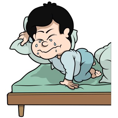 Yatakta ağlayan çocuk