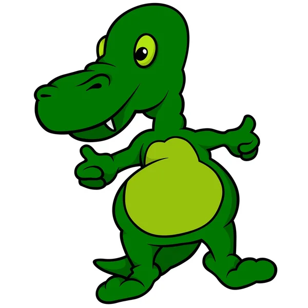 Verde Dino de pie — Vector de stock