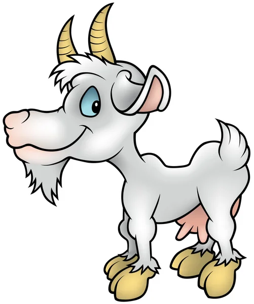 Biały stojący koza — Wektor stockowy