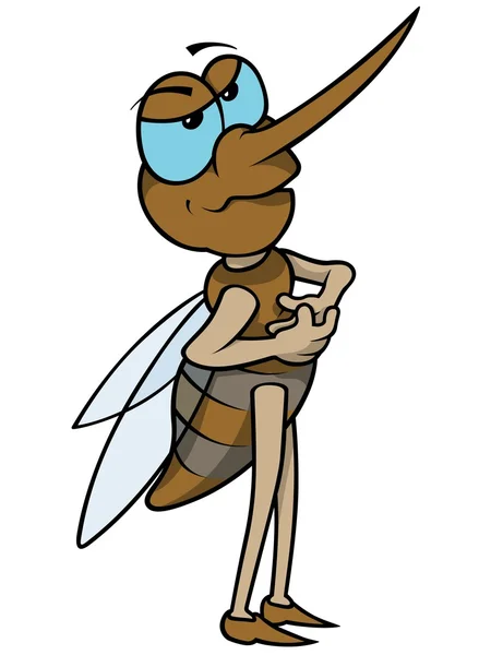 Коричневый полосатый комар — стоковый вектор