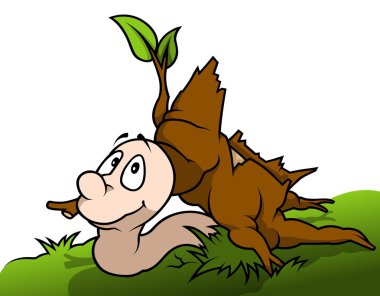 Solucan bir güdük altında