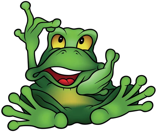 Geschwätziger grüner Frosch — Stockvektor
