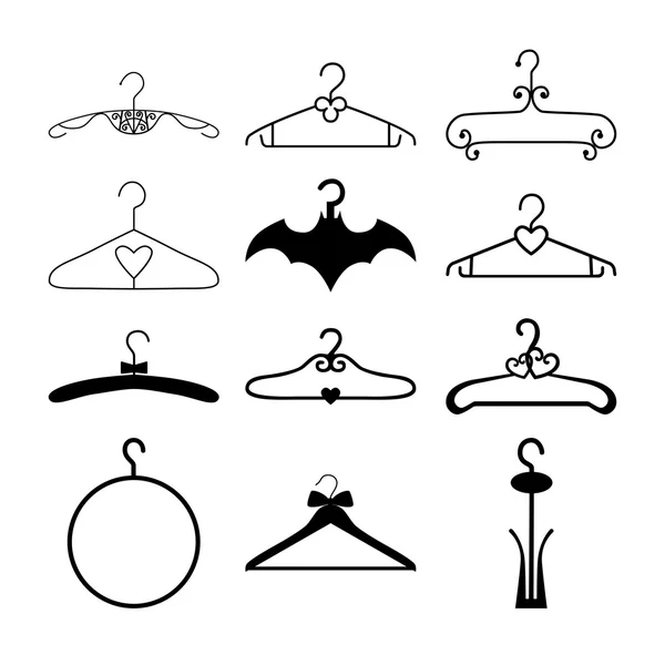 Clothes hanger collection — Stock Vector