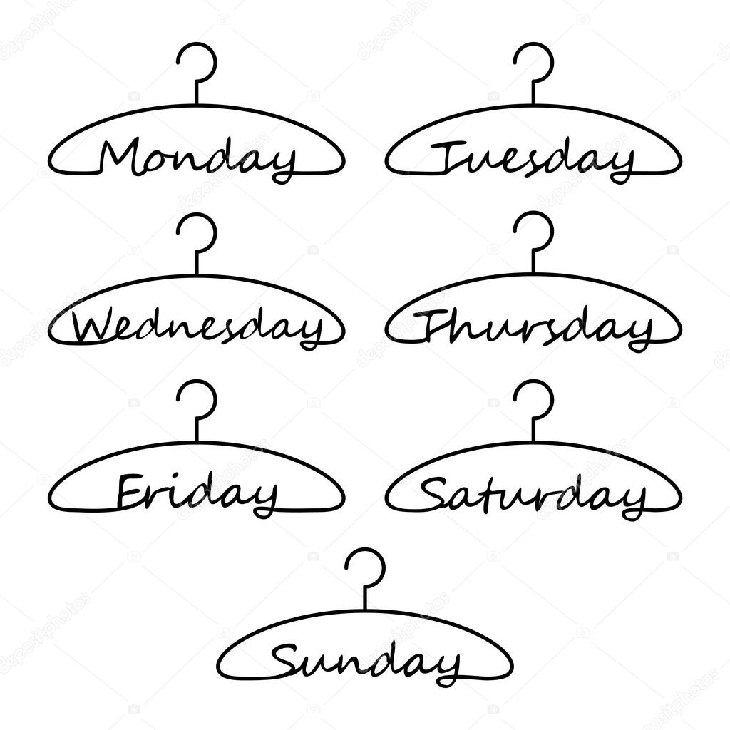 Hangers with days of the week