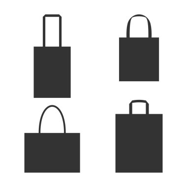 alışveriş torbaları simgeler vektör kümesi
