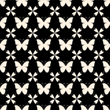 Vektör kelebekler ile seamless modeli. Şık grafik doku.