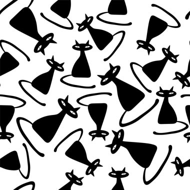 şık siyah kedi desen