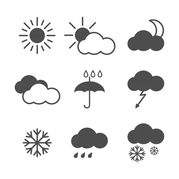 Ensemble d'icônes météo — Image vectorielle