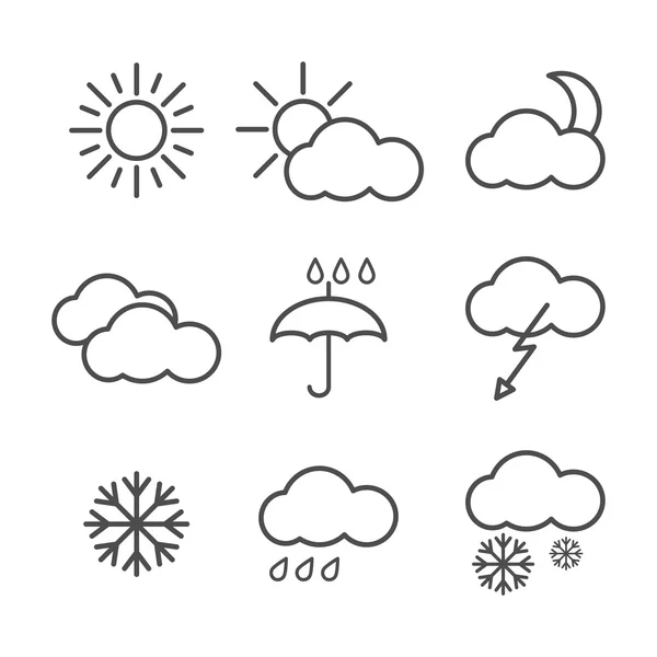 Conjunto de iconos meteorológicos Ilustración De Stock