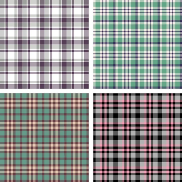 Collection of seamless plaid patterns — Stock Vector