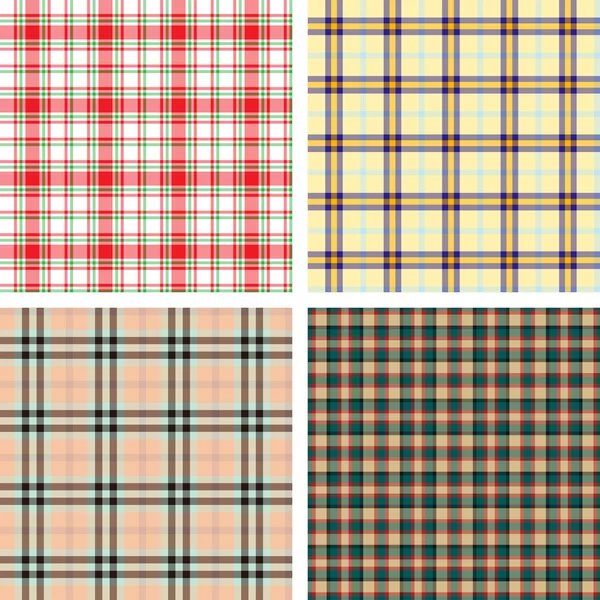 Collection of seamless plaid patterns — Stock Vector