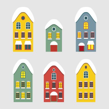 Kış Hollanda görüntülerini kümesi