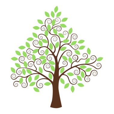 Stilize ağaç beyaz arka plan üzerinde izole.