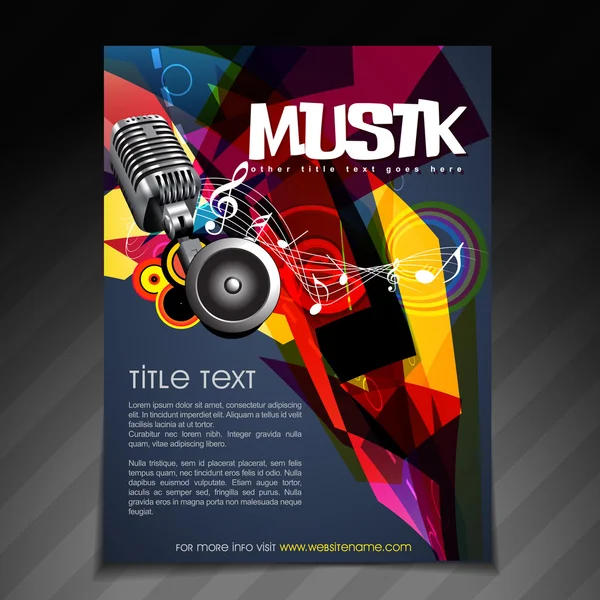 Muziek partij flyer ontwerp — Stockvector
