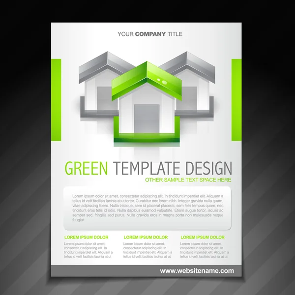 Eco green brochure flyer poster template — Stock Vector