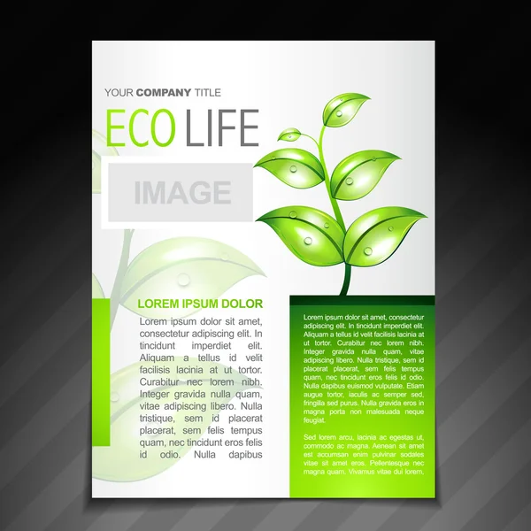 Eco barátságos szórólap, brosúra tervezősablon — Stock Vector