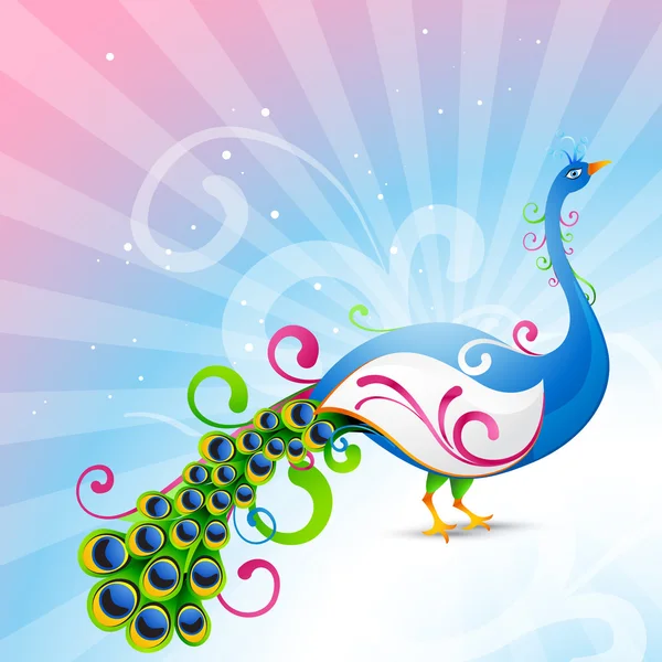 Artistic vector peacock — Stock Vector