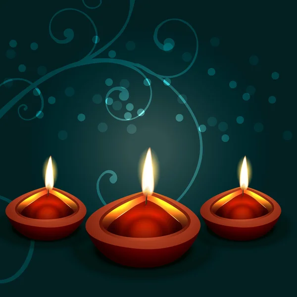 Fundo Diwali Diya —  Vetores de Stock