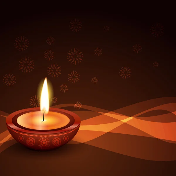 Elegante sfondo diwali diya — Vettoriale Stock