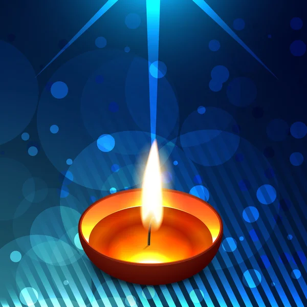 Brillante diwali diya sobre un fondo — Vector de stock