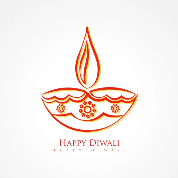 Художественные diwali diya изолированы на белом фоне — стоковый вектор