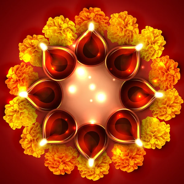 Hintergrund von diwali diya — Stockvektor