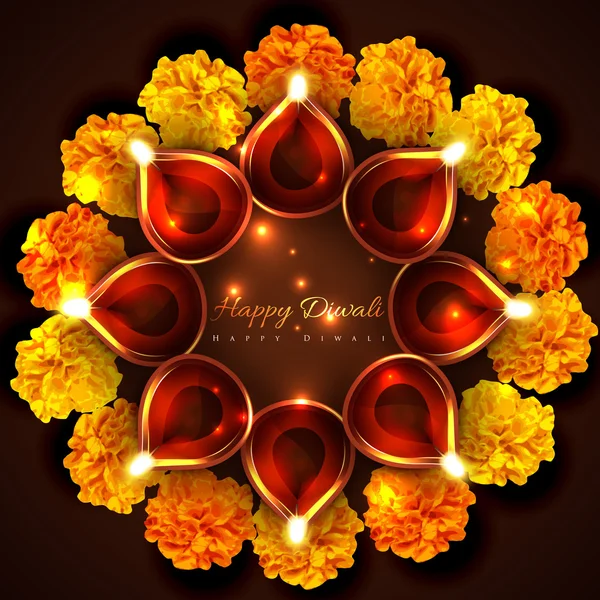 Hinduiska festival bakgrund av diwali — Stock vektor
