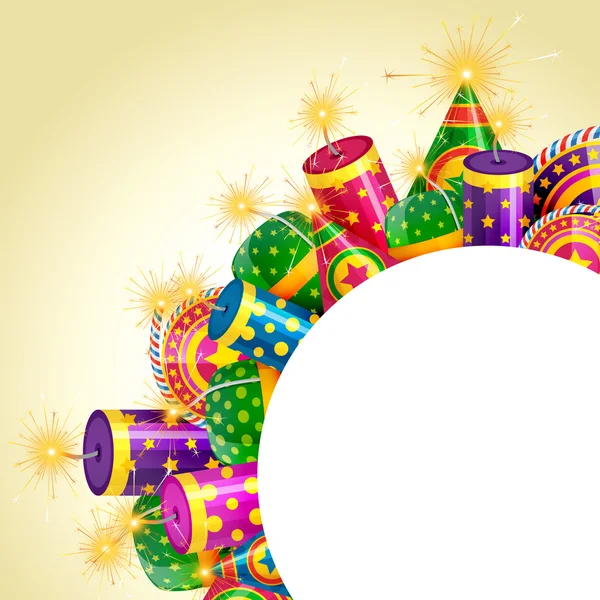 Diwali crackers fondo — Vector de stock