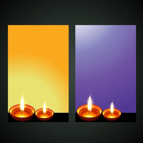 Diwali diya banner — Stock vektor