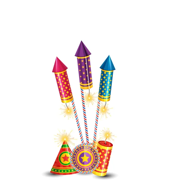 Diwali crackers fondo — Vector de stock