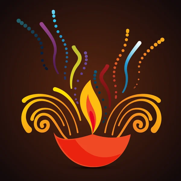 Hermoso fondo diwali diya — Vector de stock