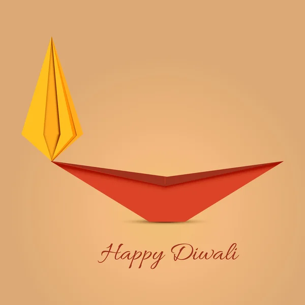 Origami de diya Diwali — Vetor de Stock
