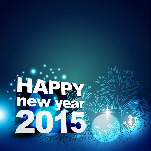 Illustration of new year 2015 vector in blue background — Stock Vector