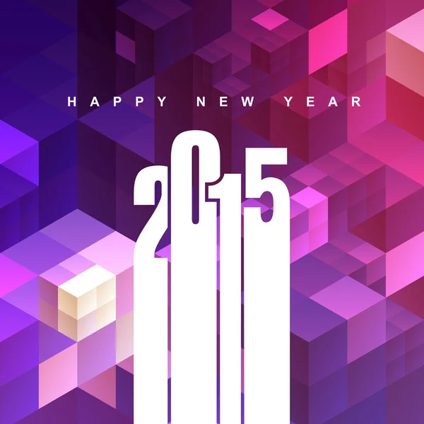 2015 text with abstract pink and purple background — Stock Vector