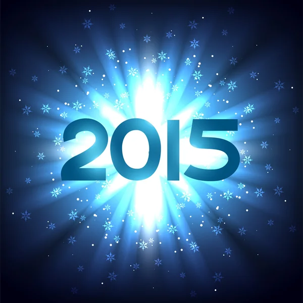 2015 colocado em explosão de brilho azul —  Vetores de Stock