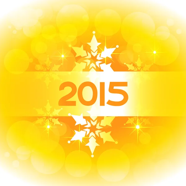 Nouvelle conception de l'année en thème jaune avec flocons de neige — Image vectorielle