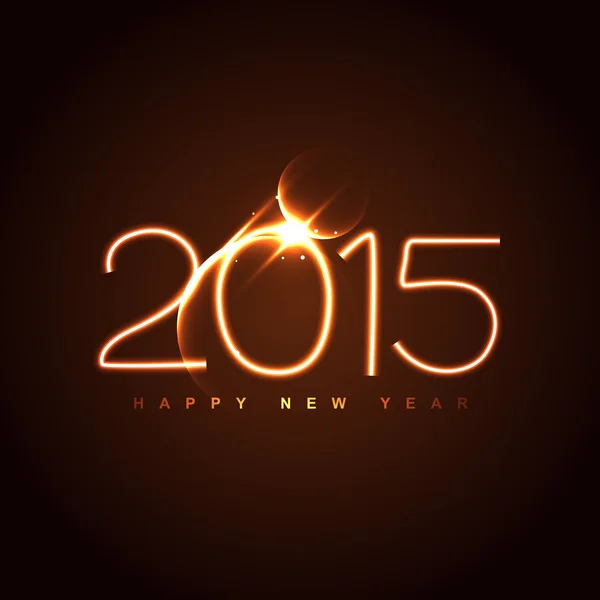 Stile neon 2015 disegno del testo posto su sfondo marrone — Vettoriale Stock