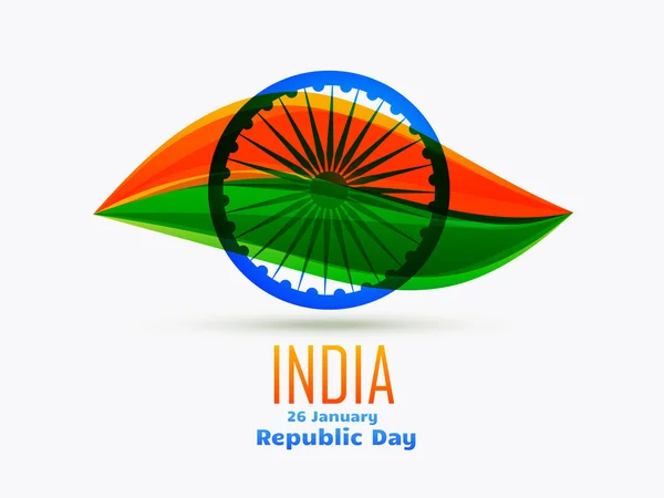 Disegno giorno della repubblica indiana celebrato il 26 gennaio fatto in foglia — Vettoriale Stock