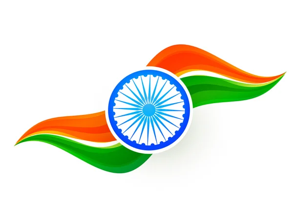 Disegno bandiera indiana in stile wave — Vettoriale Stock