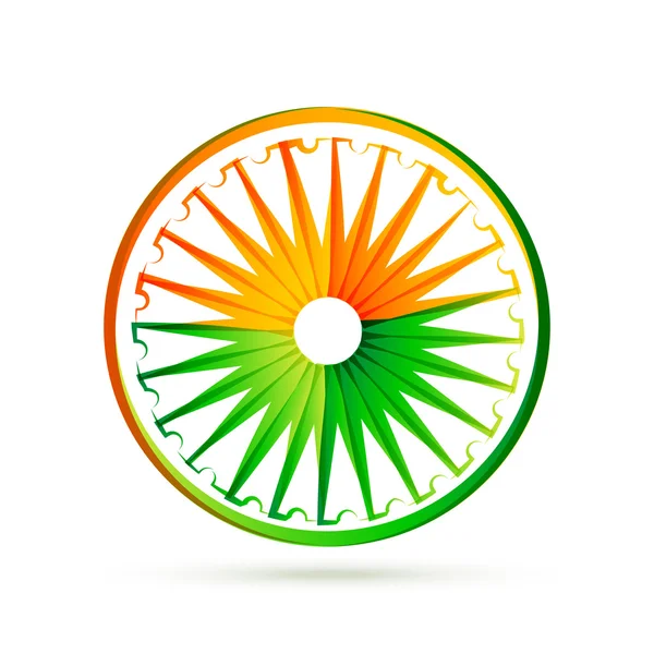 Design de roda de bandeira indiana com tri cores — Vetor de Stock