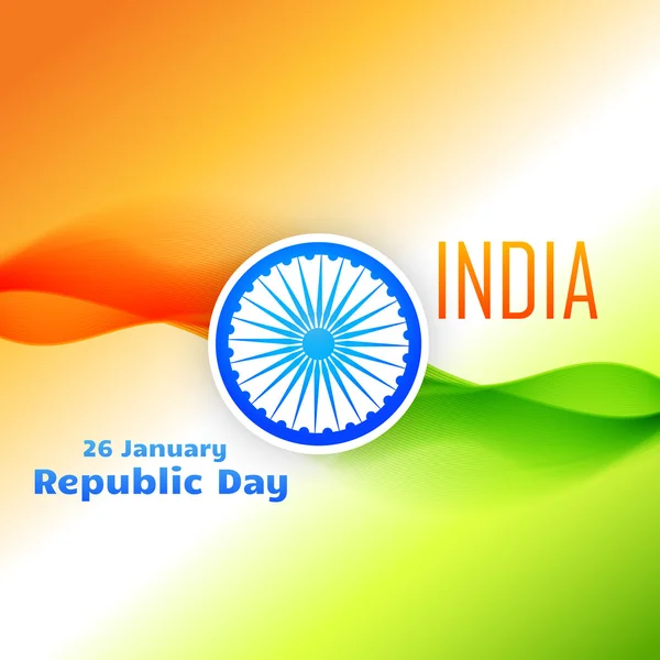 Tri color indian flag design for republic day — Stock Vector