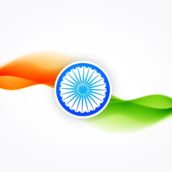 Bandiera vettoriale dell'India con onda che scorre — Vettoriale Stock