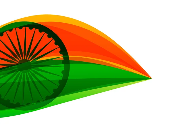 Bandera india hecha con tricolor en un estilo de hoja — Vector de stock