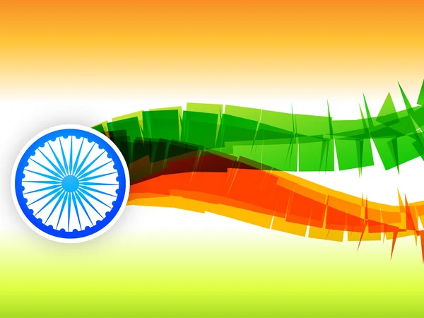 Kreativa indiska flaggan design gjord i wave stil — Stock vektor