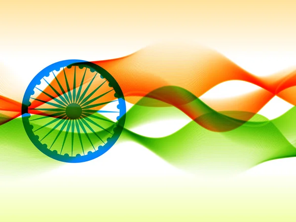 Diseño de bandera india hecho con estilo de onda — Vector de stock