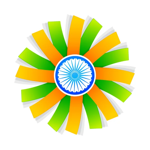 Indian flag style design with wheel — Stock Vector