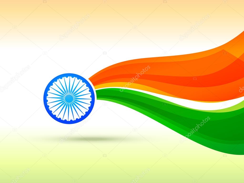 indian flag design made in wave style 