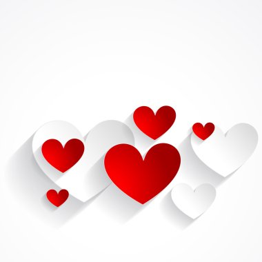 Beyaz arka planda izole güzel kalpler